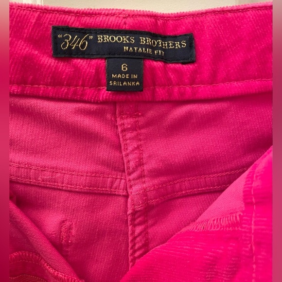 346 Brooks Brothers Hot Pink NWOT "Natalie Fit" Micro Corduroy 5-Pocket Pants - Picture 8 of 10